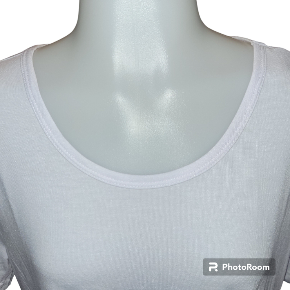 Women's AJ White Knotted T-Shirt Size XL - Picture 3 of 7